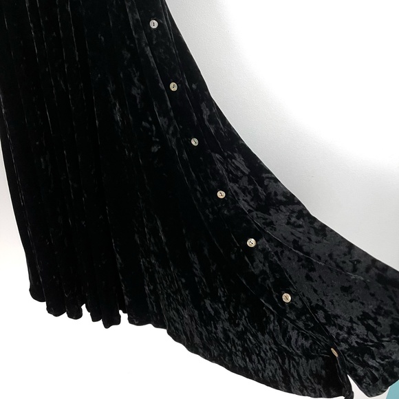 Vintage Bonnie Strauss Black Lace and Velvet Maxi Dress - Picture 7 of 11